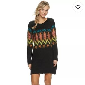 Rewind Junior's Geo Print Sweater Dress